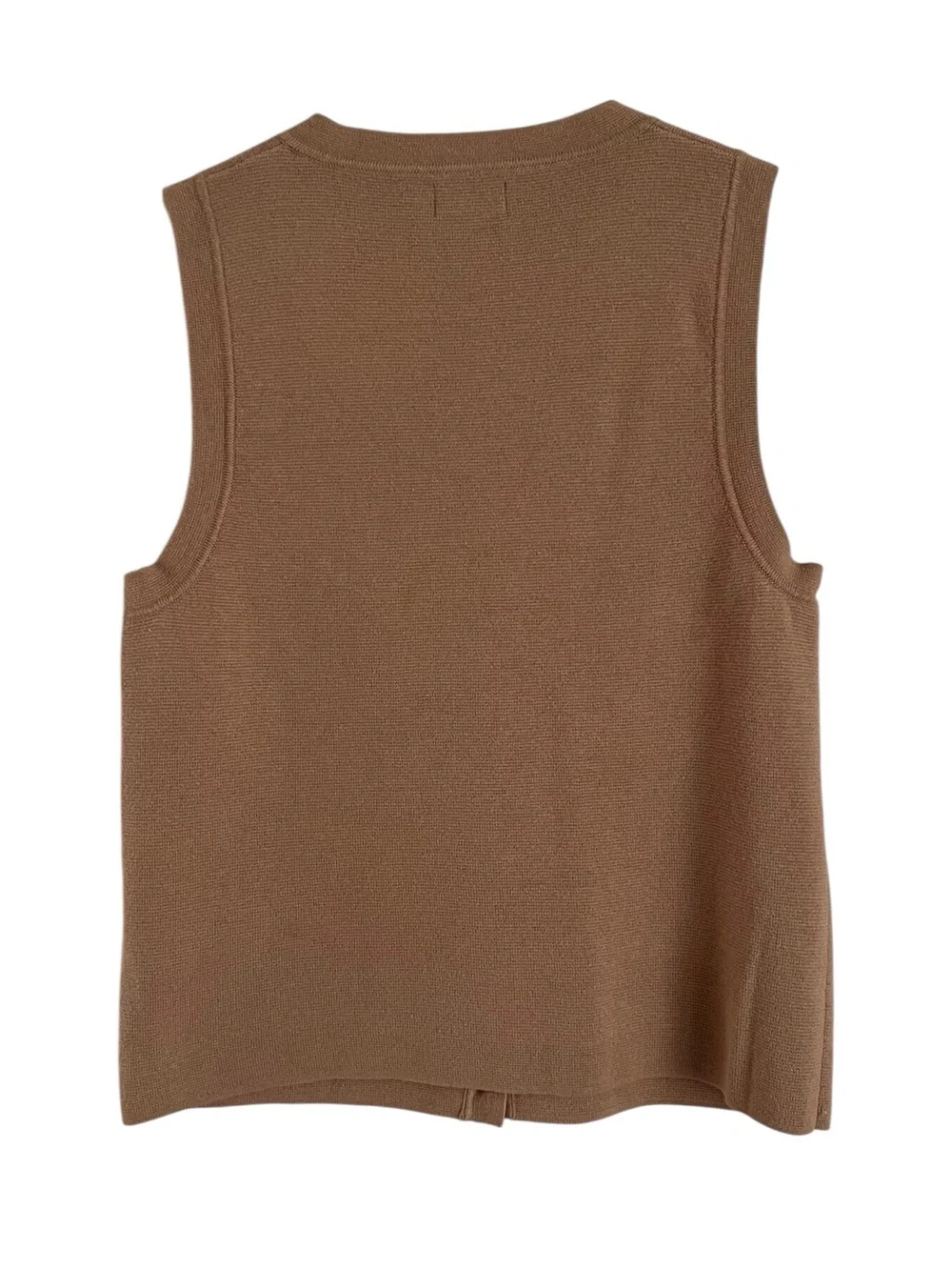 J Crew Tan Sweater Vest Button Front Preppy Normcore Classic Cotton Small